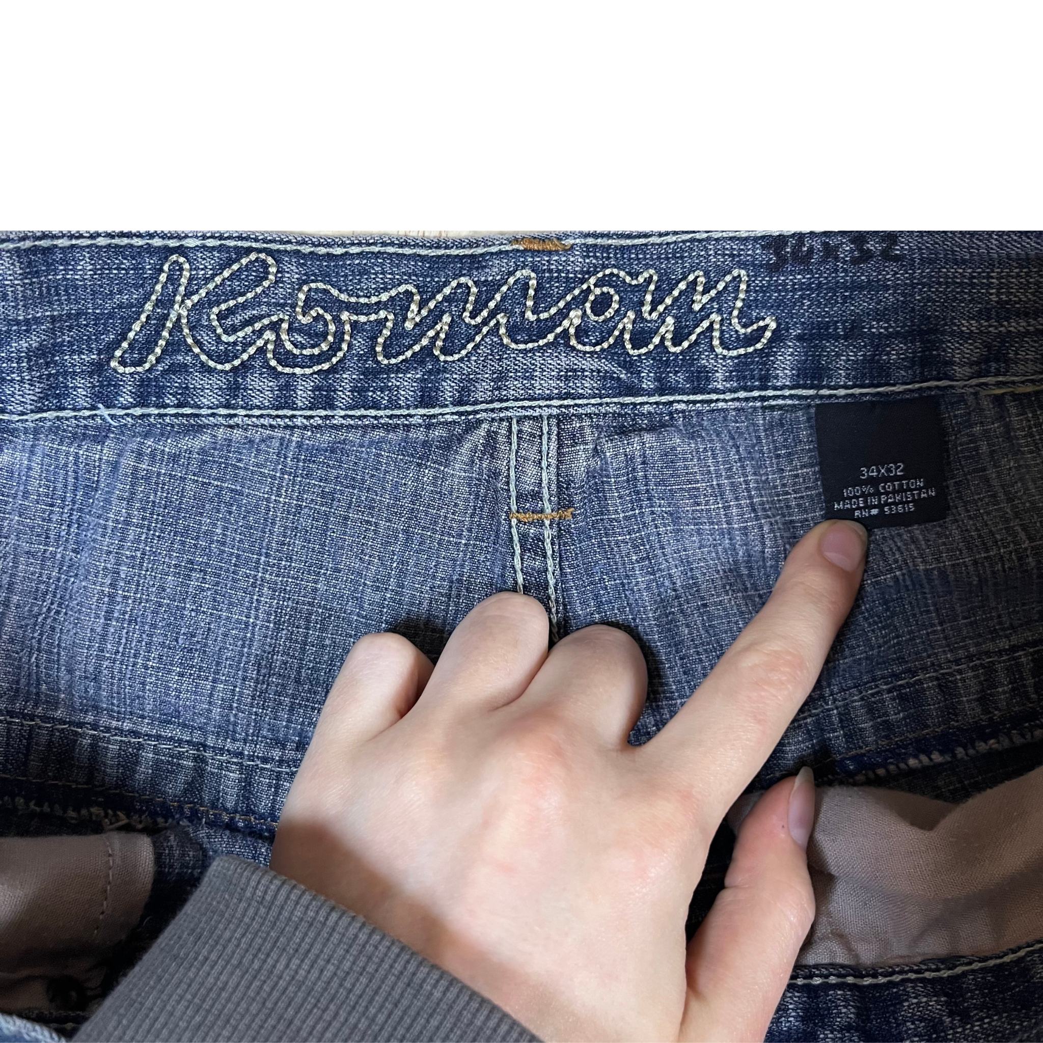 Koman Vintage Embroidered Baggy Jeans (34)