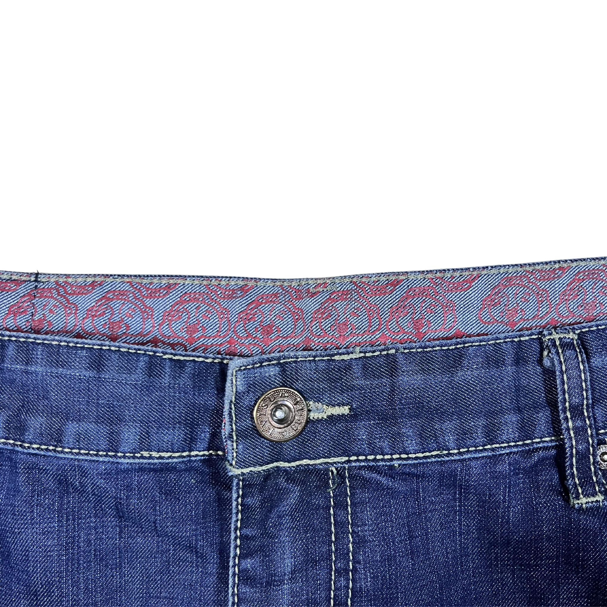 Evisu Vintage Painted Seagull Baggy Denim Jeans (42)