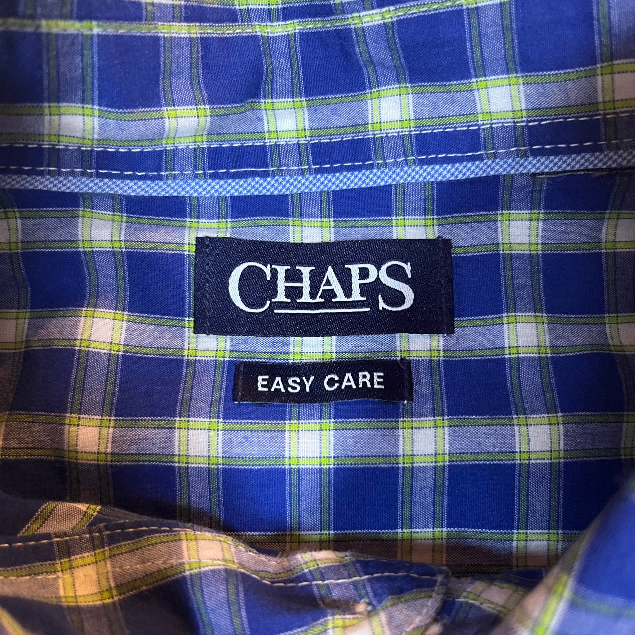 Chaps Vintage Pink Blue Plaid Short Sleeve Button-Up Shirt (S/M)