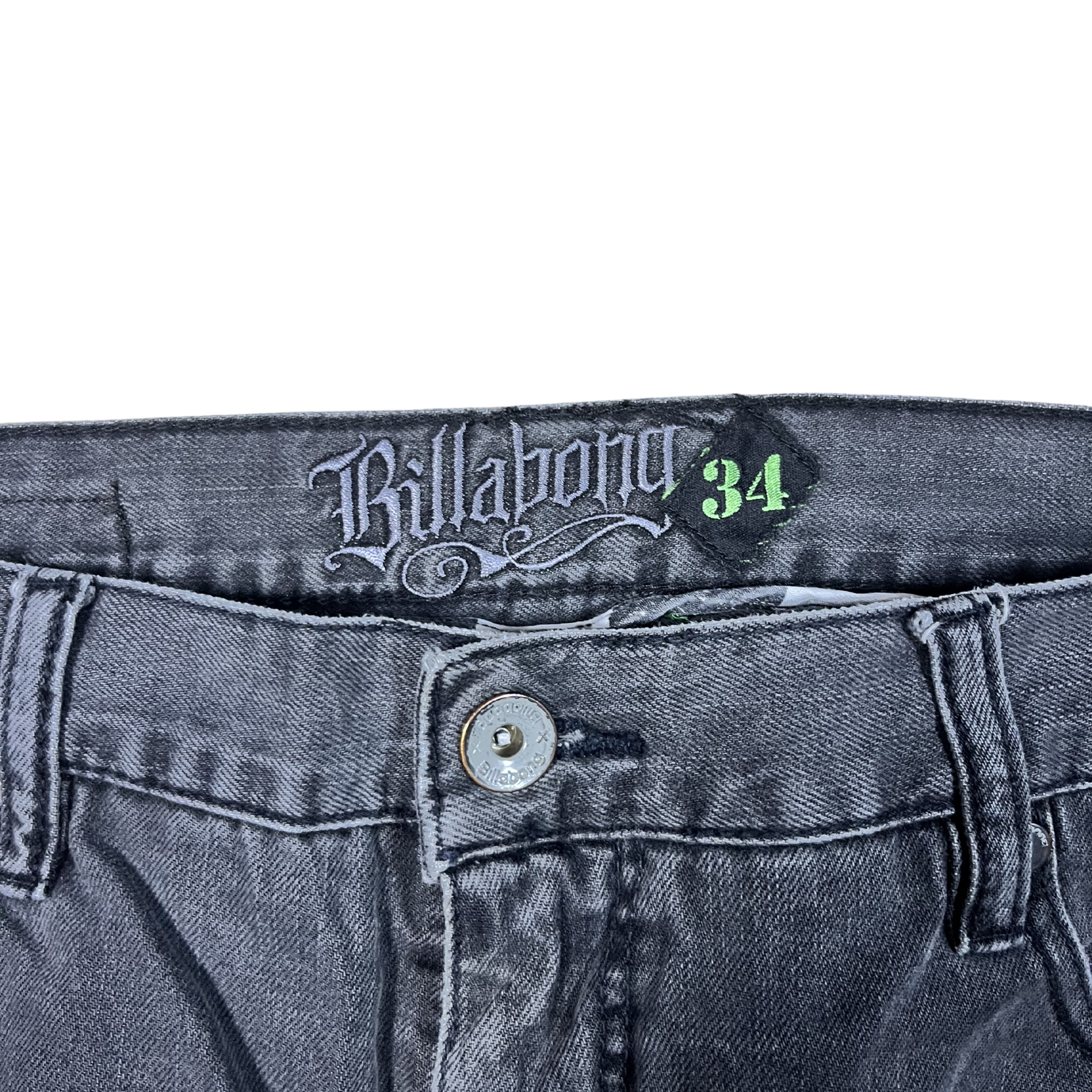 Billabong Vintage Embroidered Baggy Denim Jeans (34)