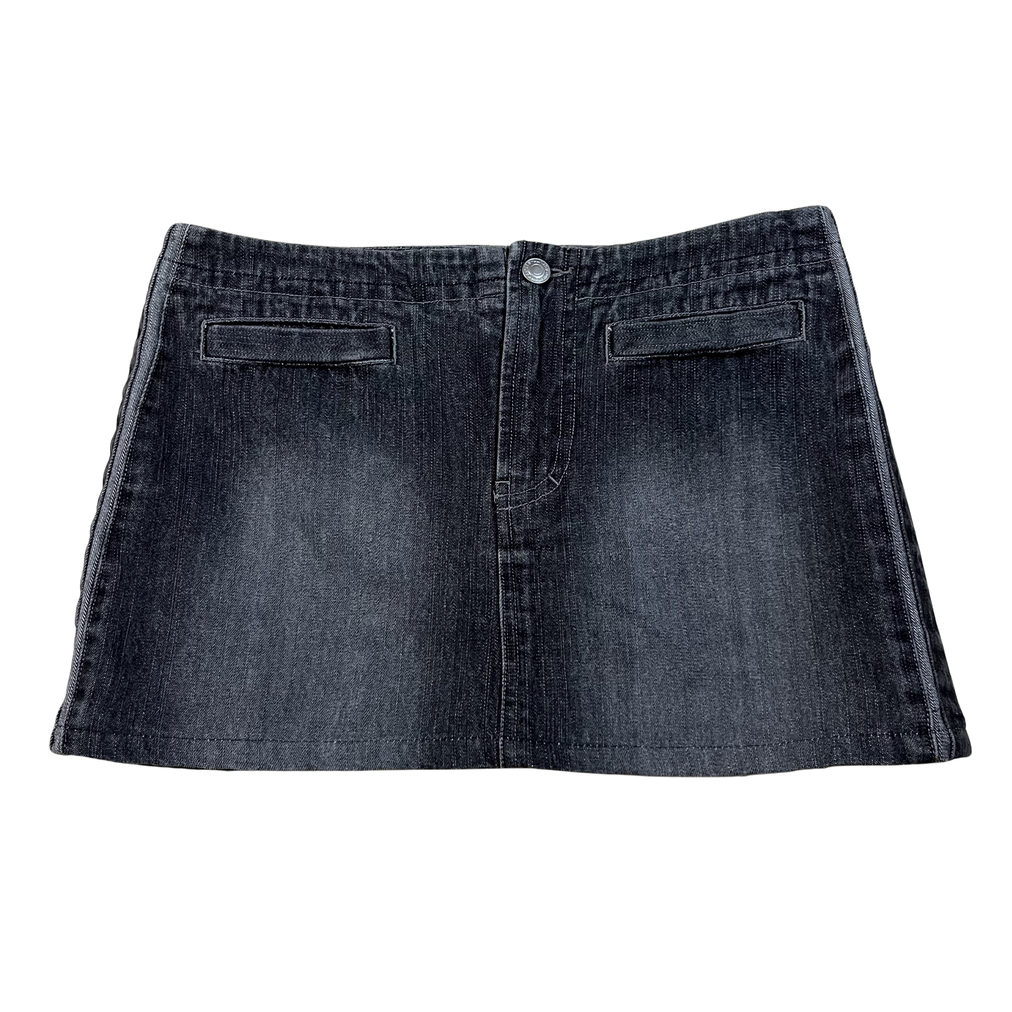 Clef De Sol Vintage Black Faded Mini Skirt (12)