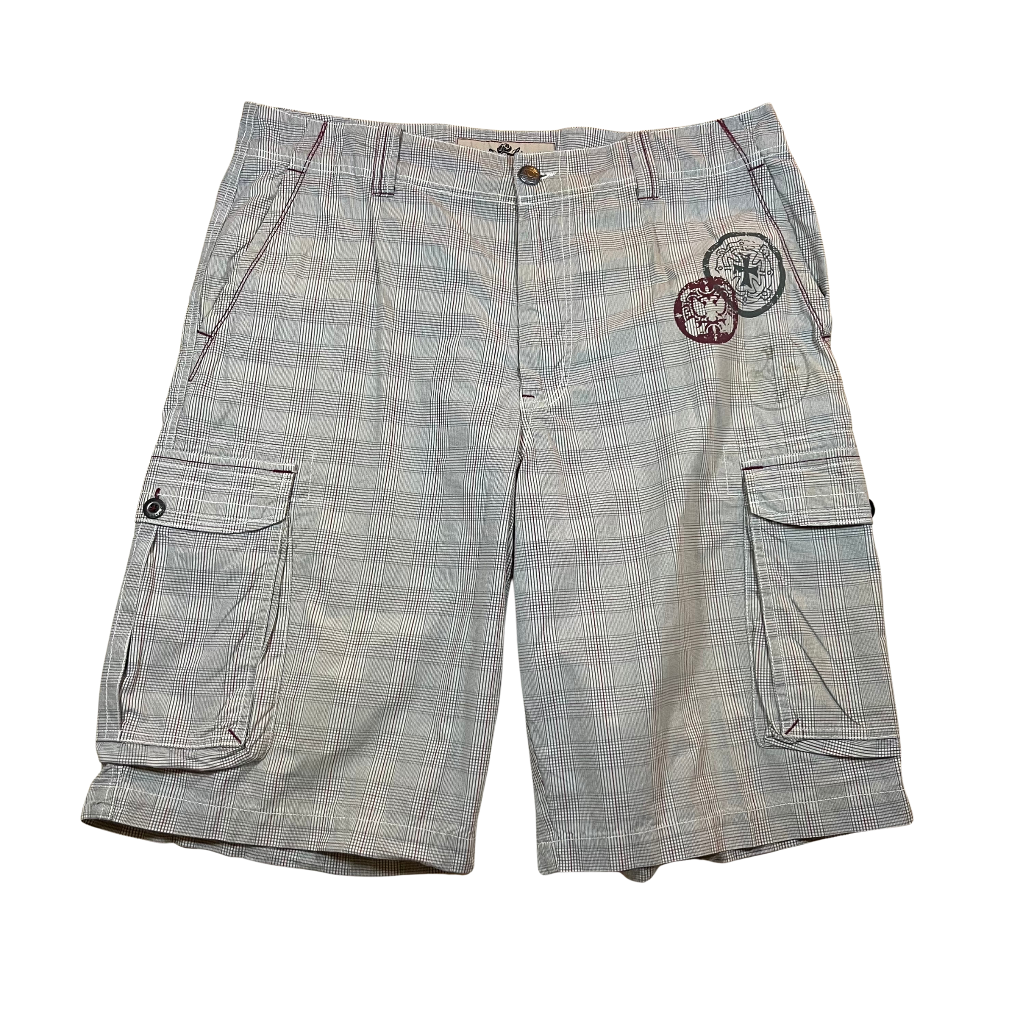 Marc Ecko Vintage Plaid Cargo Shorts (36)