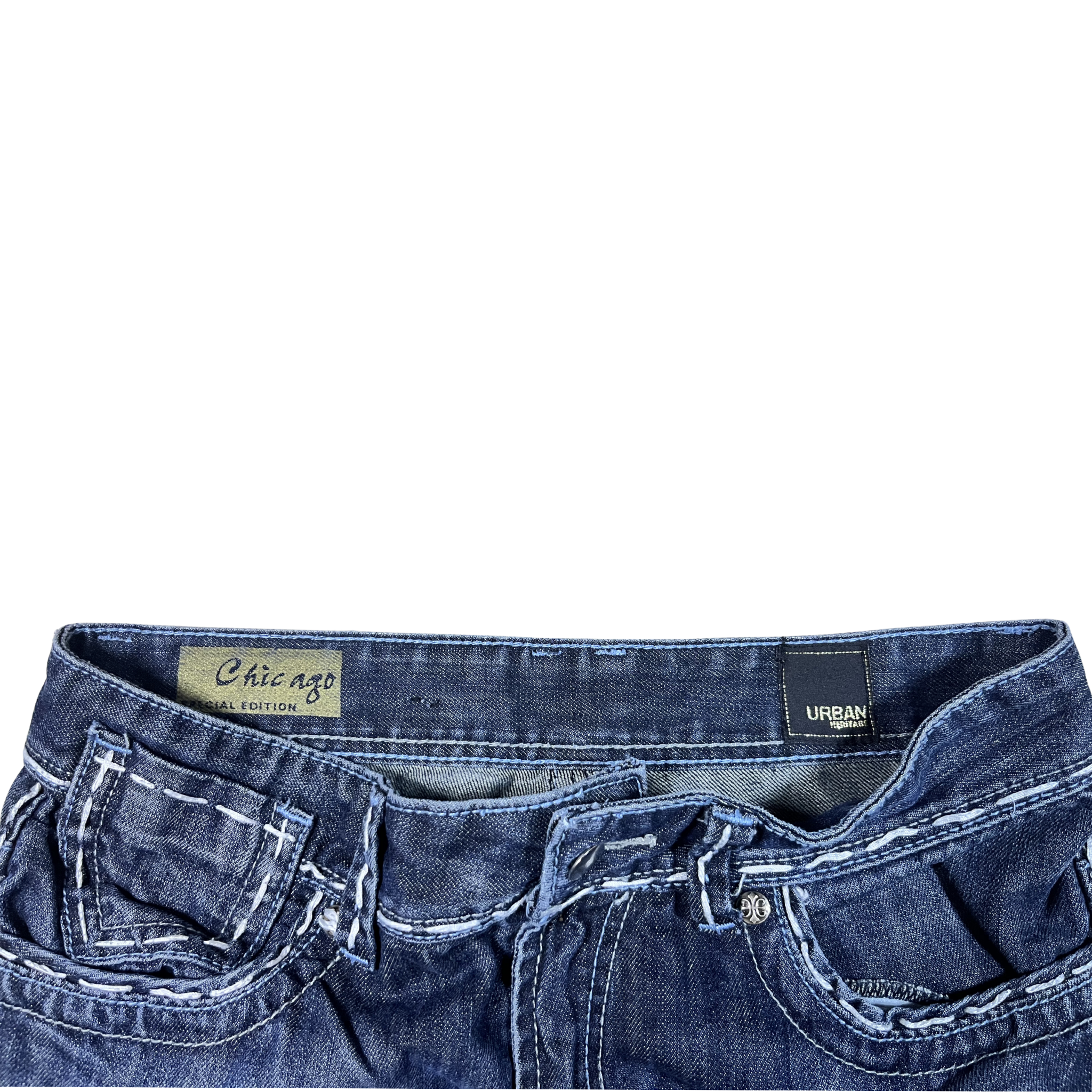 Urban Heritage Vintage Embroidered Wide Leg Jeans (32)