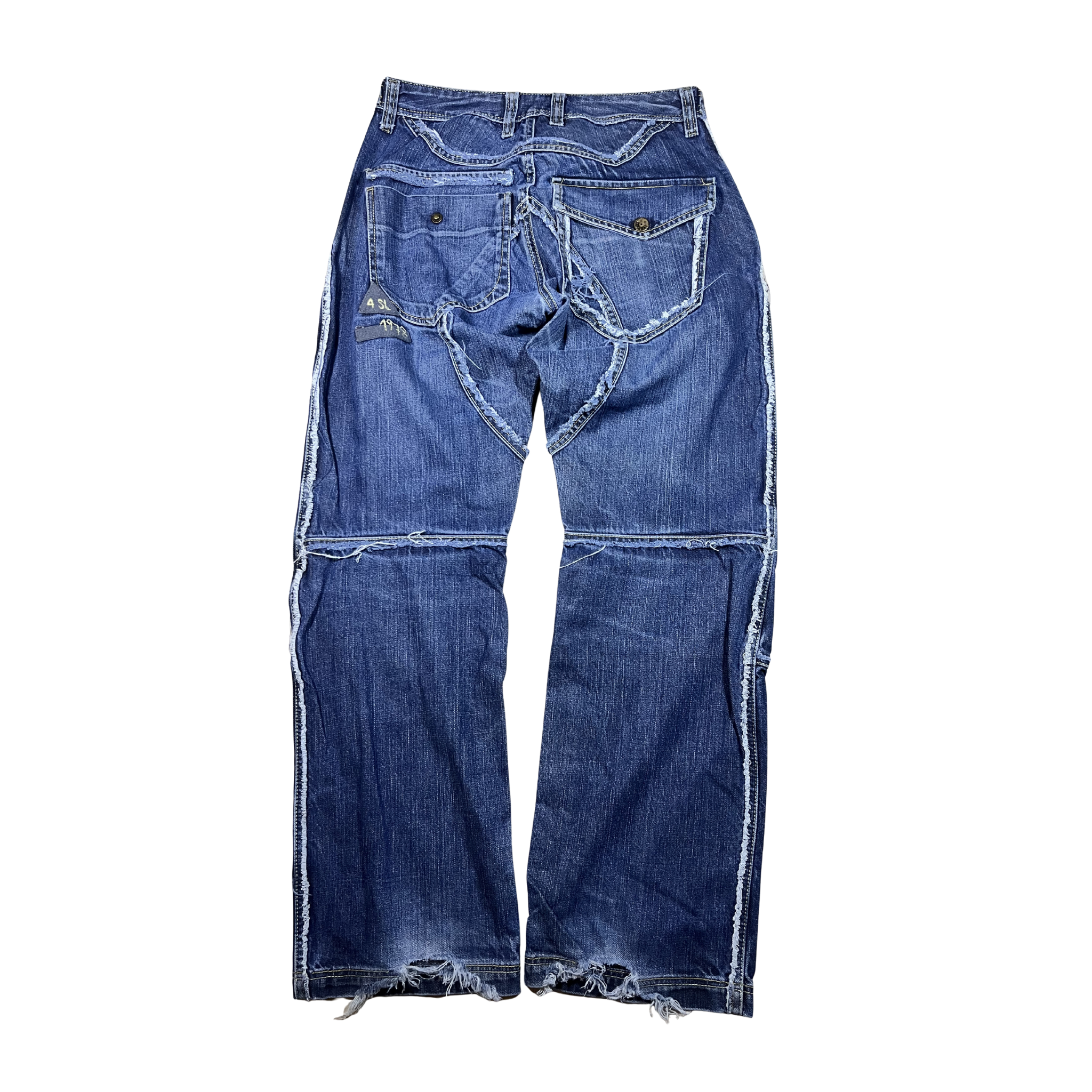 Diesel Distressed Raw-Edge Paneled Jeans (Y2K Vintage) - W32