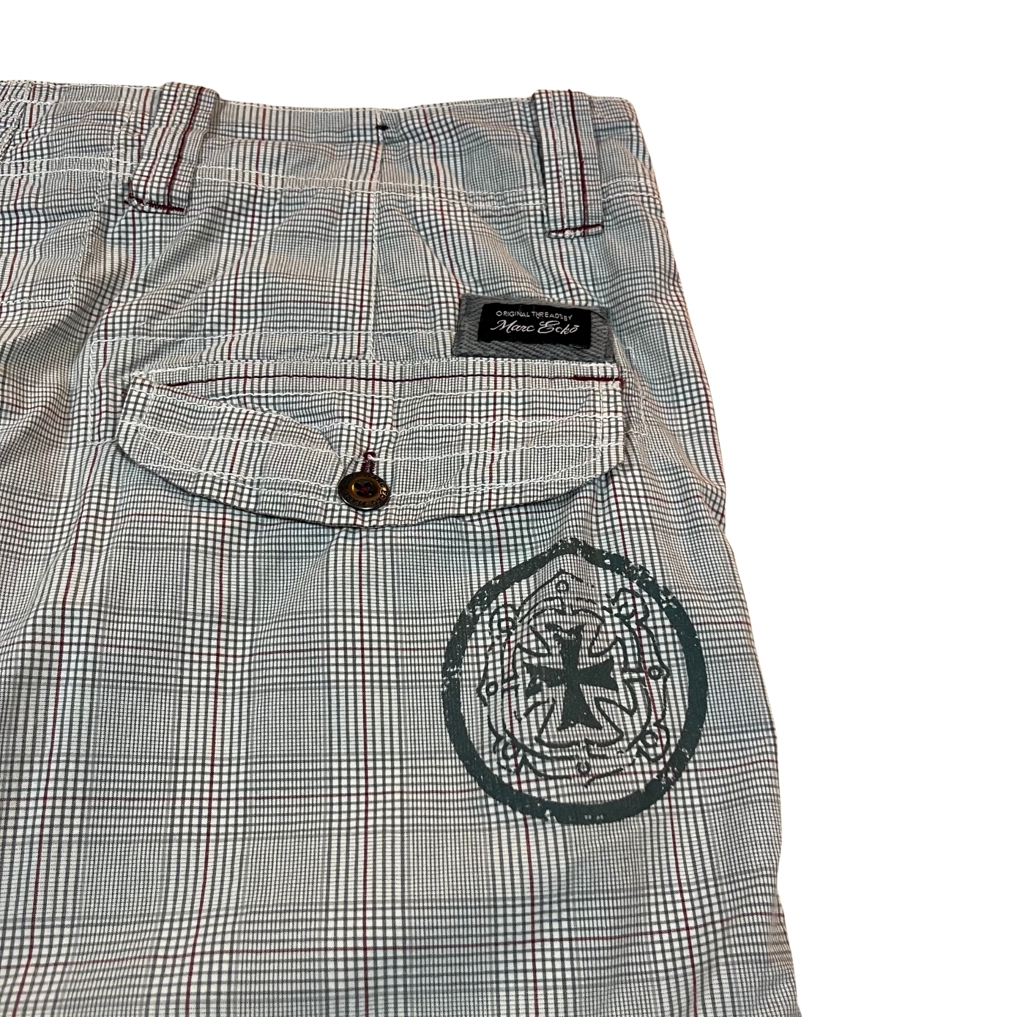 Marc Ecko Vintage Plaid Cargo Shorts (36)