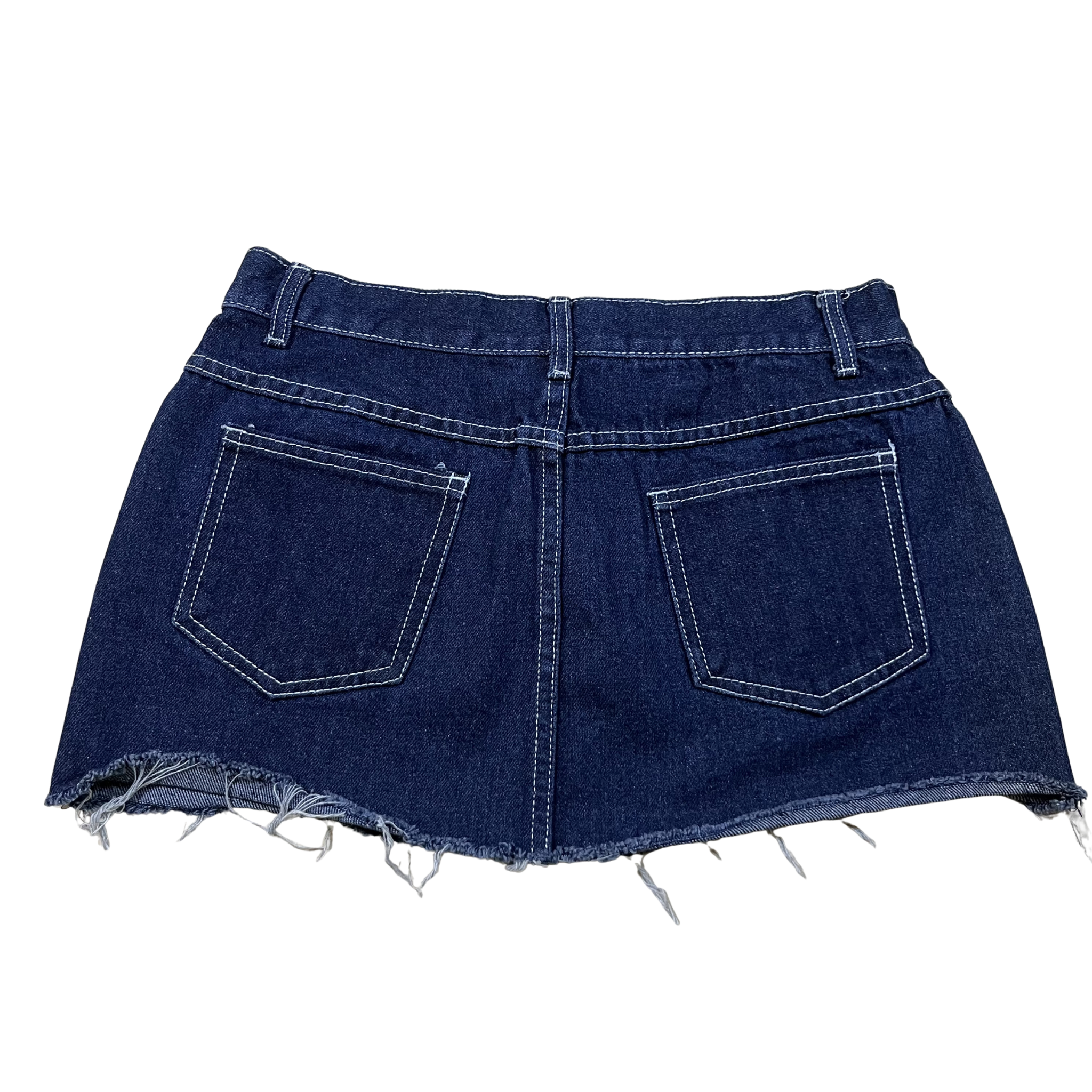 Every Morning Vintage Raw Hem Denim Mini Skirt (10)