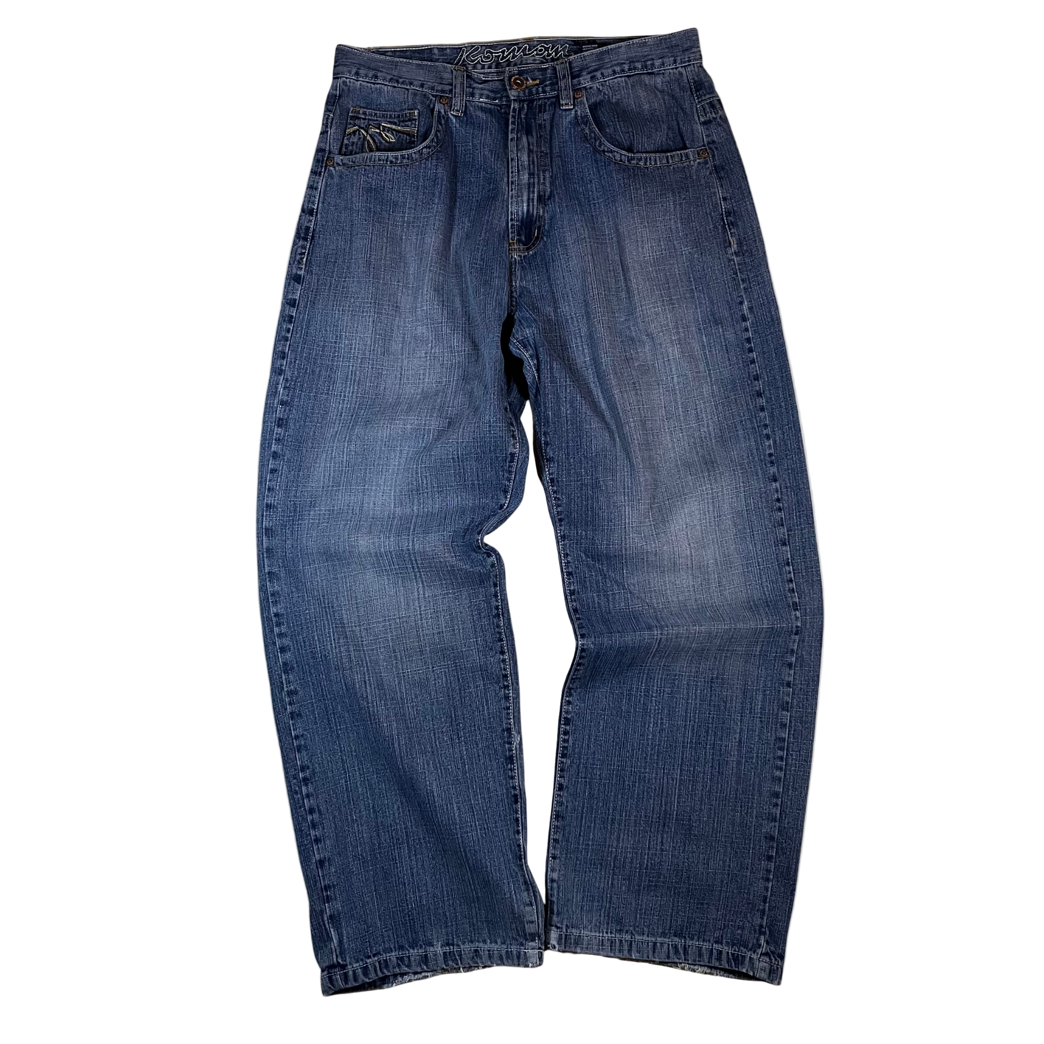 Koman Vintage Embroidered Baggy Jeans (34)