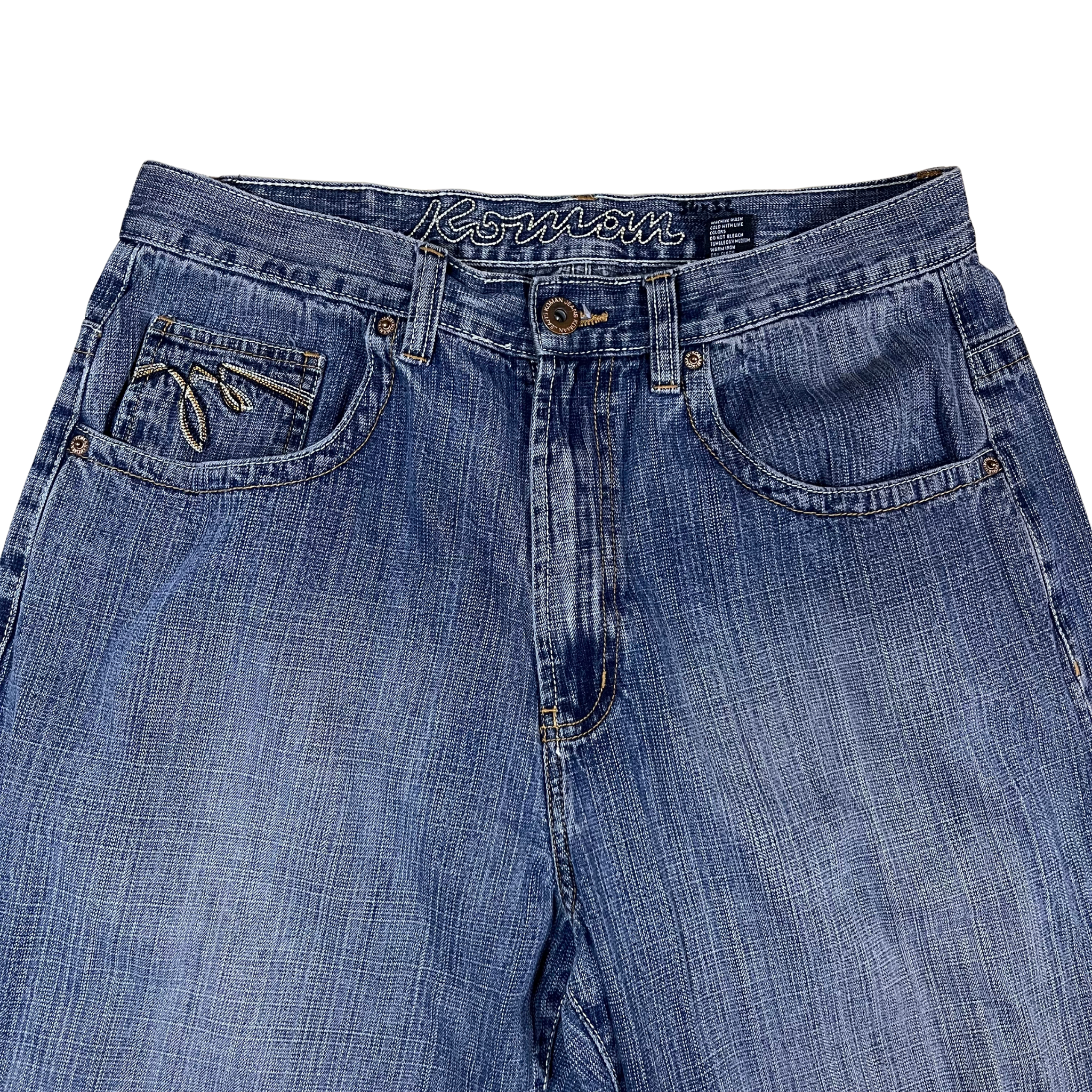 Koman Vintage Embroidered Baggy Jeans (34)
