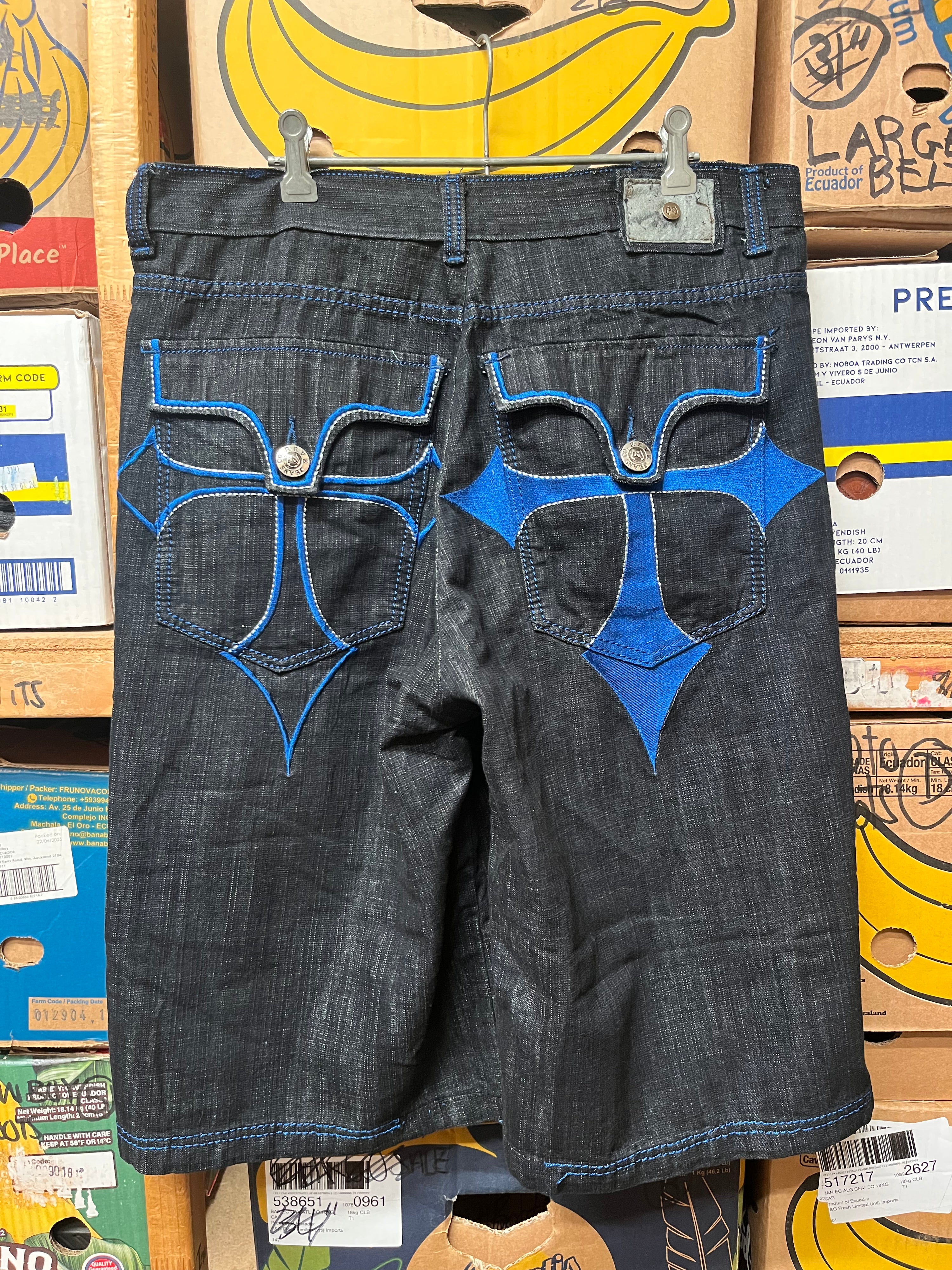 Vintage BB Jeans Electric Blue Graphic Skater Jorts - Size TBA