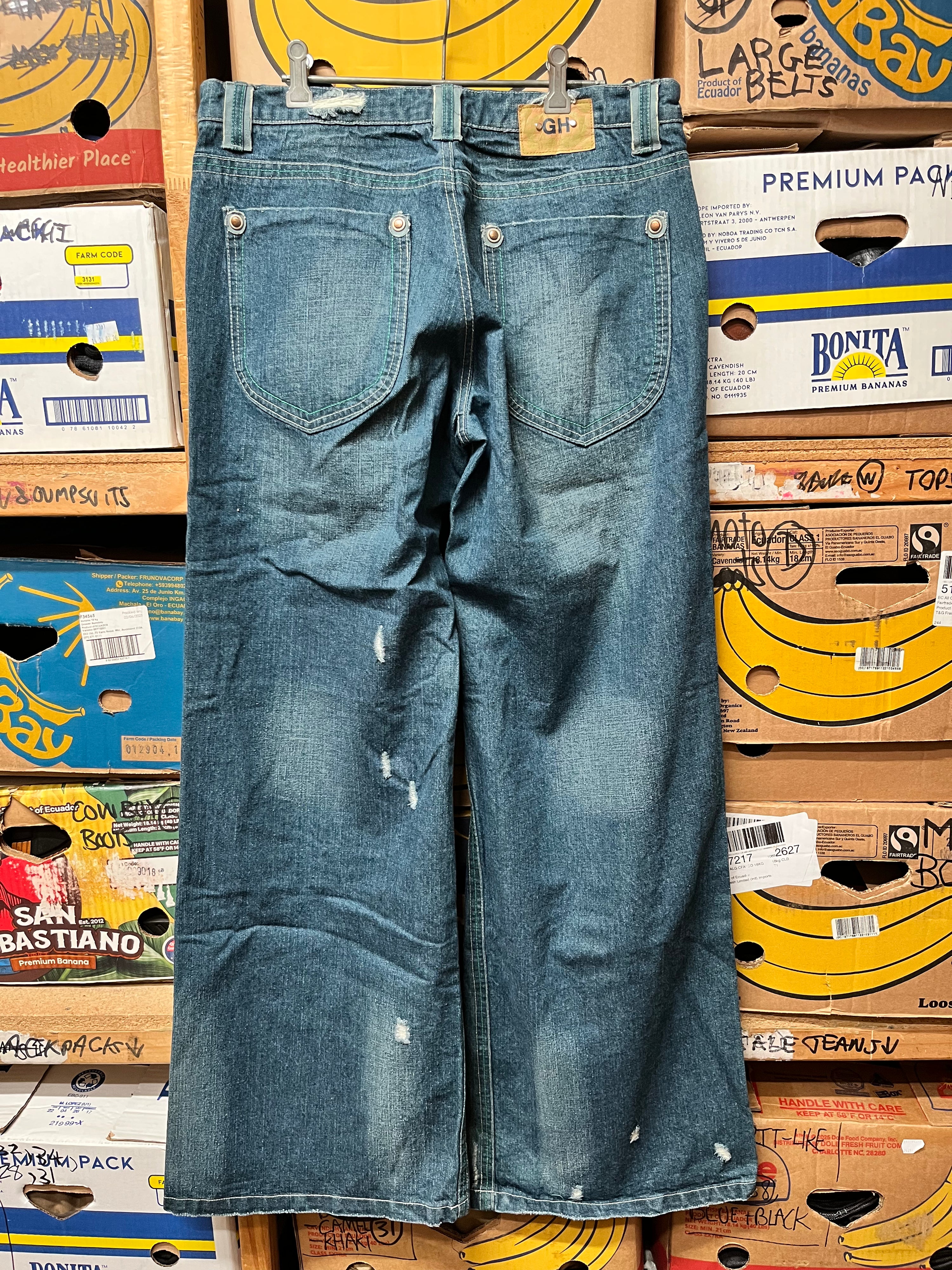 Vintage GH Distressed Super Baggy Jeans - Size 35