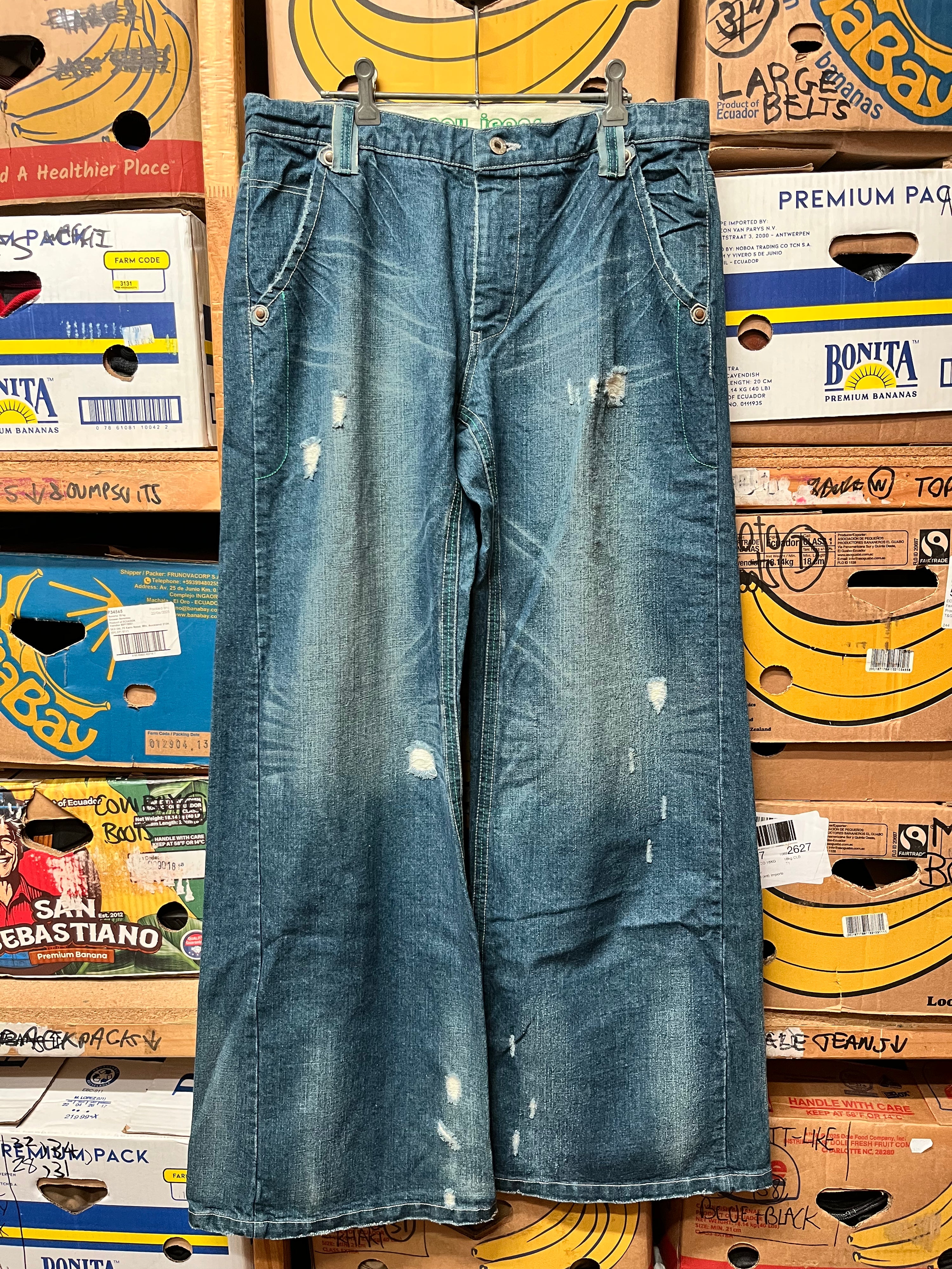 Vintage GH Distressed Super Baggy Jeans - Size 35